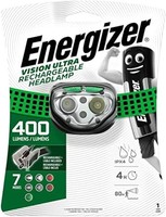 2X Energizer Stirnlampe Led, Vision Ultra Kopflampe Wiederaufladbar E301528203