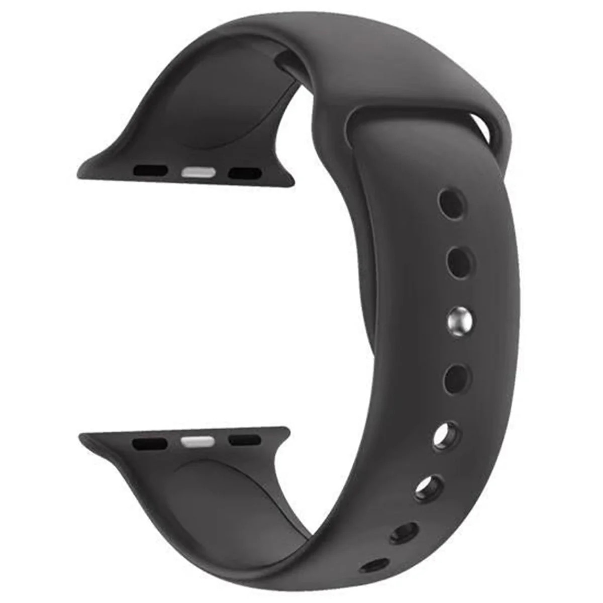 Bracelet sport en silicone gris anthracite pour Apple Watch 42/44/45mm