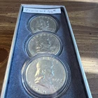 Franklin Half Dollar 3-Coin Uncirculated Silver Set 1950 1951 1954