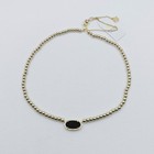 Kendra Scott Elisa Gold Beaded Short Necklace in Black Drusy