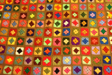 Vintage AFGHAN Hand Made Granny Square Blanke...