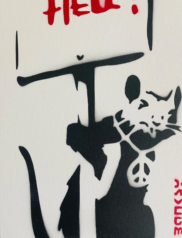 Pintura Banksy Rara Grande Dismaland 2015 con papeleo Foto 3 de 4