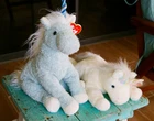 2 Vintage Original Ty Beanies Buddies Large Galaxy Unicorn and Mystic Unicorn