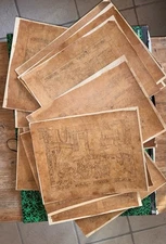 Lot De 13 Dessins Anciens Encre Sur Calque Scène D’intérieur Sous Louis XIII