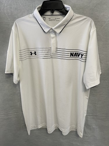 Under Armour Team Issue Men’s NWT Navy Midshipmen White Polo Shirt Size XL