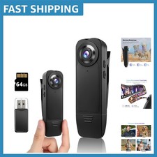 Compact Wearable Camcorder with 1080P Video  64GB Card - Ideal for Travel