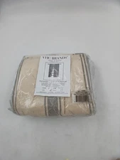 VHC Brands Grace Grain Sack Curtain Panel Set 2 Unlined 63x36 Stripe Farmhouse