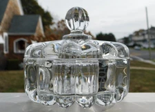 HEISEY CRYSTOLITE PUFF BOX POWDER JAR