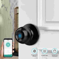 Smart Door Knob Fingerprint Door Lock APP Control Biometric Key Keyless Entry US