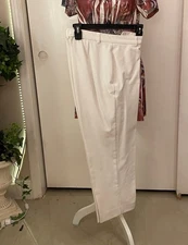 White Pleated Women's Dress Pants and blouse