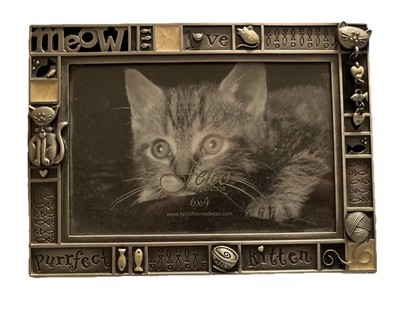 FETCO Purrfect Friend Cat Kitty PICTURE FRAME for Table 4x6 Kitten Meow Toys