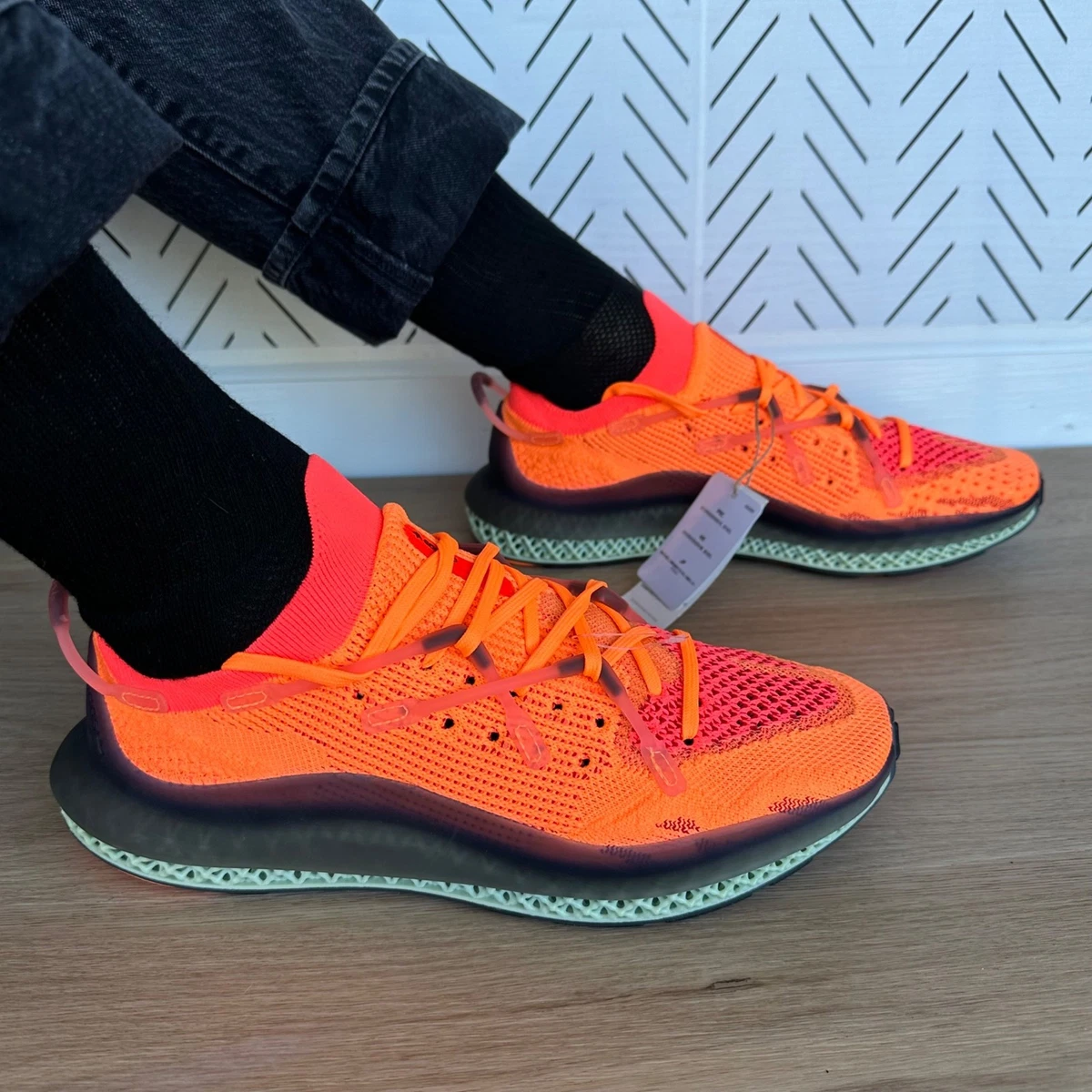 ⭐Adidas 4D Fusio Screaming Orange Prime knit Sz 10.5 Men display picture 3