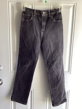 Wrangler Black Boys Denim Adjustable Waist Sz. 12 Reg. Straight Leg Jeans W23X26