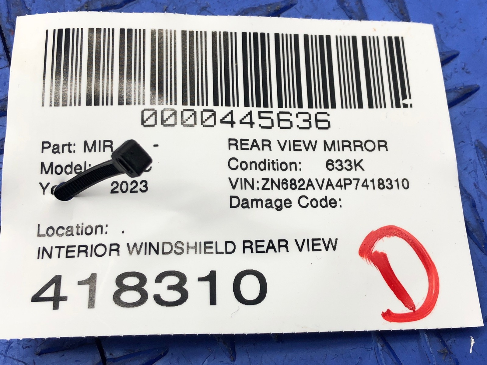 Maserati Grecale 2023 Rear Interior rearview mirror P/N 670204666