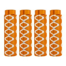 4 Pack Aluminum Alloy Bike Pegs Anti-Skid Fit 3/8 Inch Axles with Circle Yellow