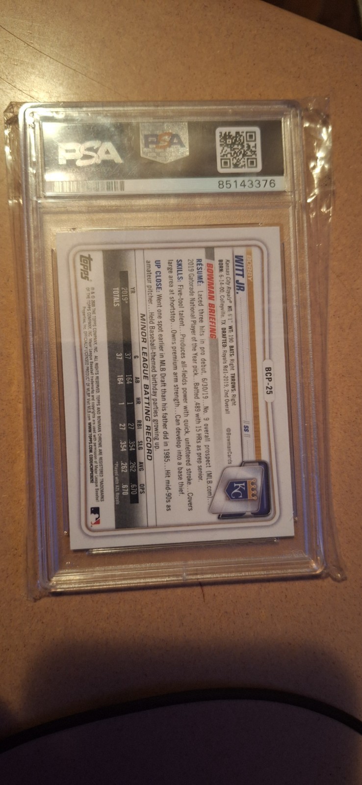 bobby witt jr 2020 bowman chrome bcp-25 auto