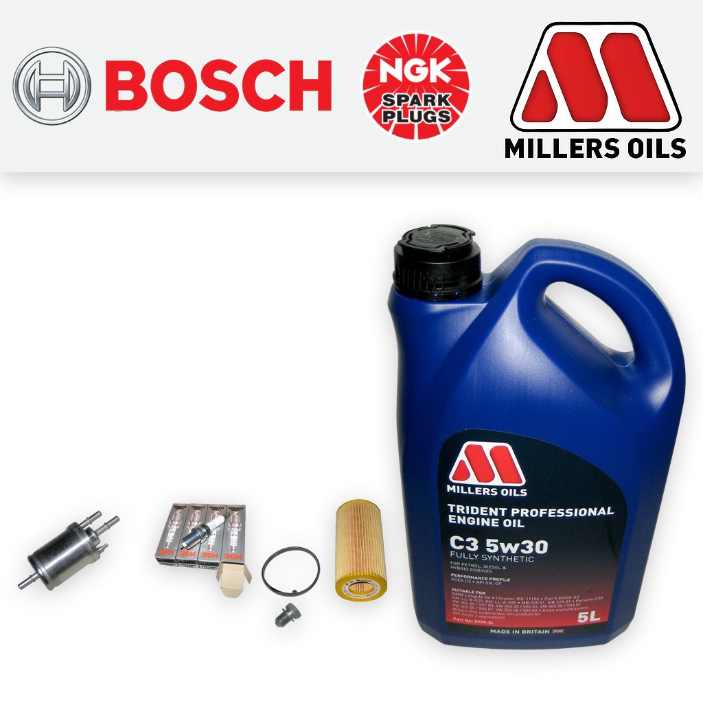 SERVICE KIT for SEAT LEON (1P) 2.0 TFSI OIL FUEL FILTERS PLUGS +OIL (2005-2012)