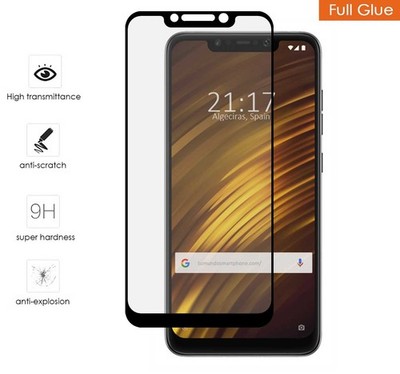 Protector Gehärtetes Glas Komplett Full Glue Schwarz für Xiaomi Pocophone F1 Vid