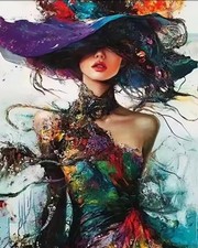 Colorful Woman Paint by Numbers Kit for Adults Beginner DIY Acrylic Art 16x20