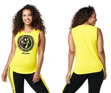 Zumba Est 2001 Tank Top - Mell-Oh Yellow ~  S  M  L ~ Free Ship! New!
