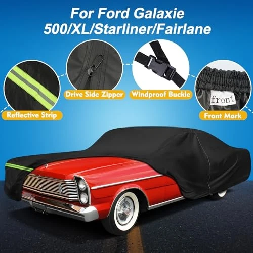 For Ford Galaxie 500 1963-1974 Waterproof Car Cover All Weather 6 Layers - Image 2 of 4