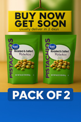 Great Value Roasted & Salted Pistachios 16oz Bag – 2 Pack Resealable ...