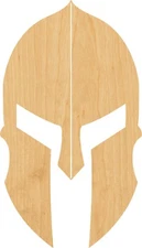 Spartan Helmet Laser Cut Out Wood Shape Craft Supply - Woodcraft Cutout