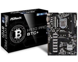 Asrock h110 pro btc+ 13 gpu mining motherboard cryptocurrency specs
