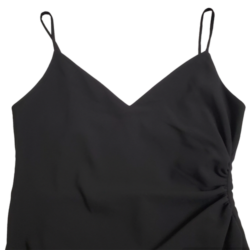 BLACK HALO Women Bowery Sheath Dress 8 Black Side Ruching Adjustable Straps Sexy - Picture 6 of 14