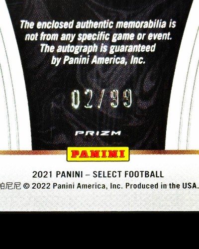Kyle Trask RC - 2021 Select Rookie Patch Auto PRIZM RPA 2/99 - Jersey Number 1/1 - 第 3/4 張圖片