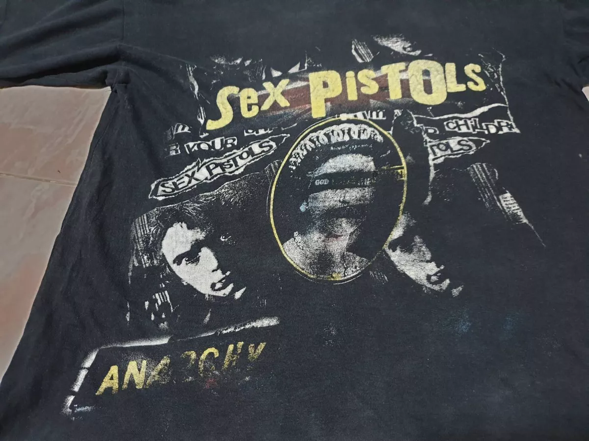 Sex Pistols t-shirt, vintage rare punk tee , faded black,soft thin Sid  Vicious L