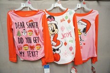 Christmas 2 piece Pajama Sets Sizes: 4/5 to 6/6X Emoji, Minnie or Snoopy Super