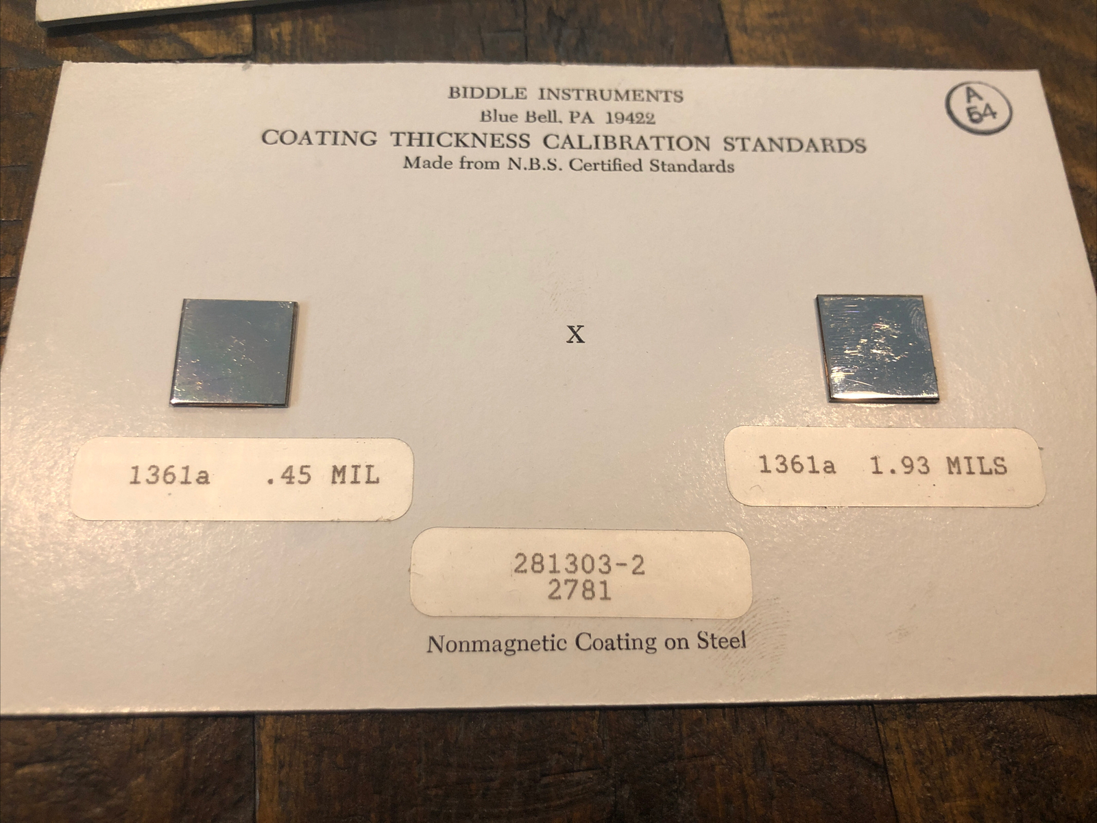 Biddle Instruments Coating Thickness Calibration Standards eBay