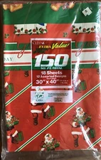 Vintage Cleo Holiday Gift Wrap Christmas Santa  Variety 150 SF 18 Sheets NIP