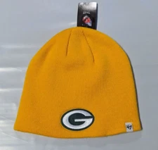 Green Bay Packers Knit Beanie Winter Hat Toque Skull Cap NEW Yellow 47 Brand
