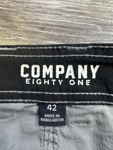Cargo Shorts Size 42 Mens Relaxed Cargo Pockets, Gray, 10” Inseam, By Company 81 - Picture 11 of 16