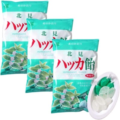 Kitami Hakka Trading Peppermint Candy 240gx3 bags from Japan