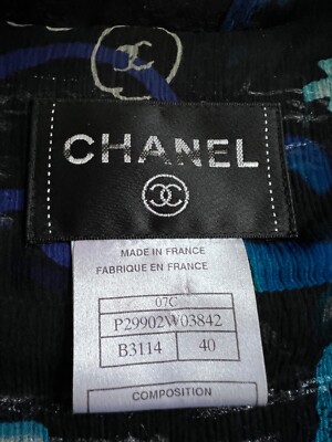 CHANEL VINTAGE 07C GRAFFITI Tweed Chiffon CC Braided trim JACKET
