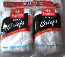 Vintage Hanes Boys Briefs size 14 new 3 Pack 1997 LOT OF 2