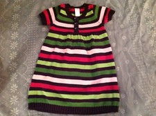GIRLS GYMBOREE SHORT SLEEVE STRIPED KNIT DRESS SIZE 4 COTTON / ACRYLIC