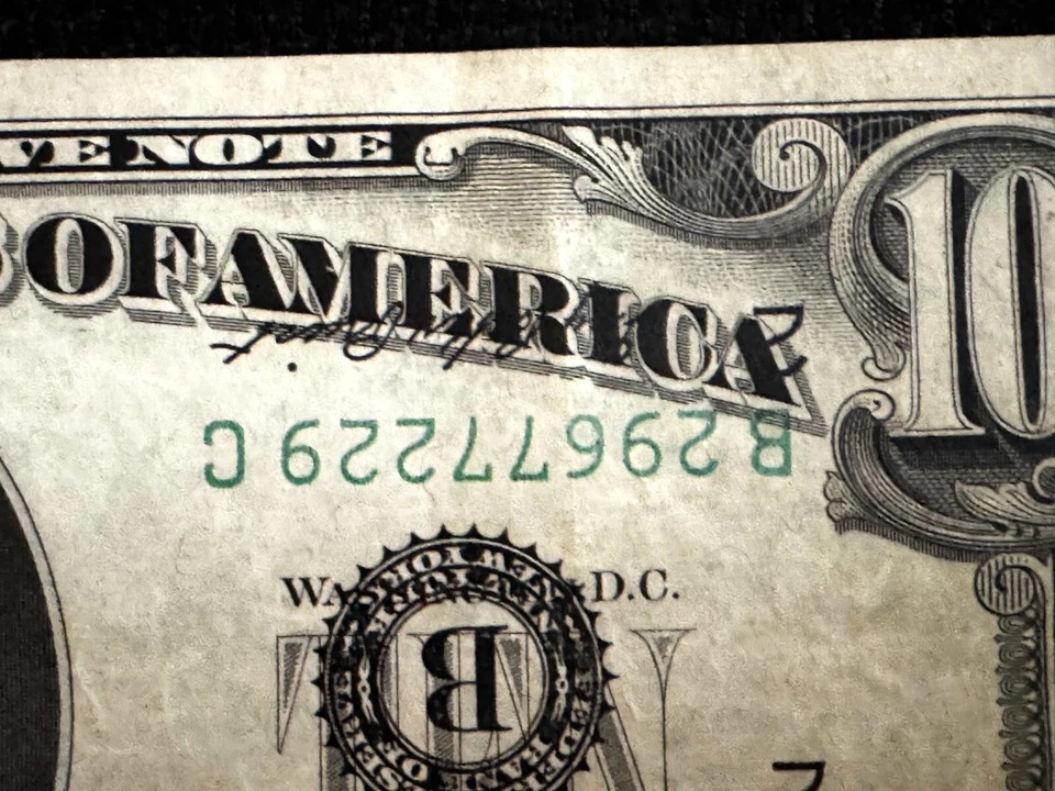 RARE 1950 $10 Error Bill – Multiple Upside Down Prints, Near Mint Condition NR - Image 3 of 4