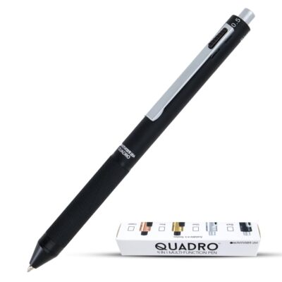 Monteverde USA Quadro 4-in-1 Multifunction Pen - Black Finish - Three Ballpoi...
