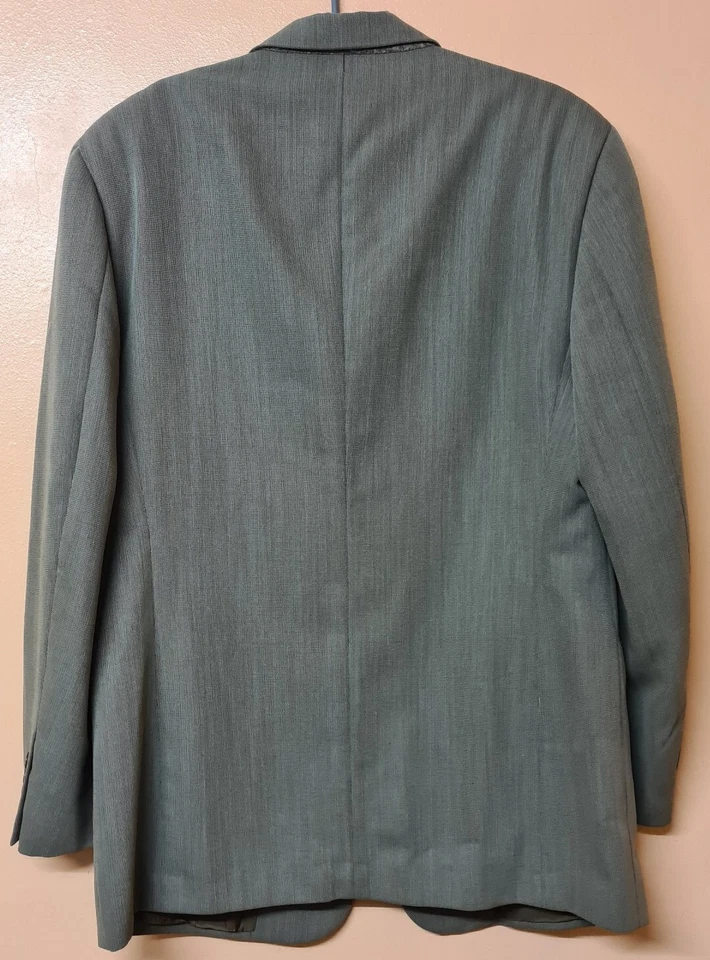 Chaqueta Blazer Donna Karan Signature Verde Marrón Gris Lana Italiana Talla 42R Foto 2 de 4