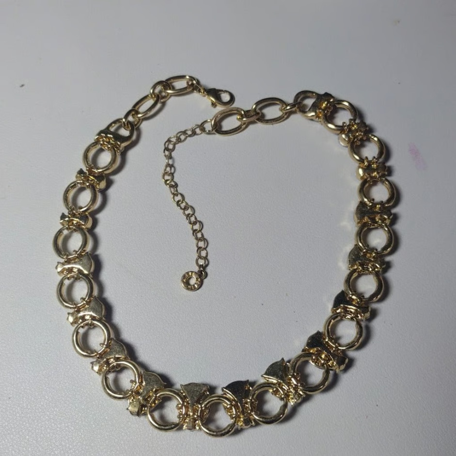 ANNE KLEIN Statement Necklace with Ruby Red 'Ston… - image 4