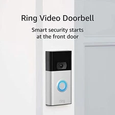NEW Ring 1080p Wireless Video Doorbell improved motion detection..- Satin Nickel