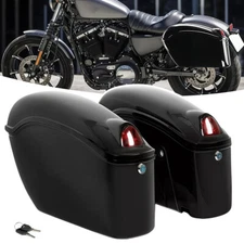 Motorcycle Universal Luggage Hard Saddle Bags For Harley Honda Yamaha Cruiser US