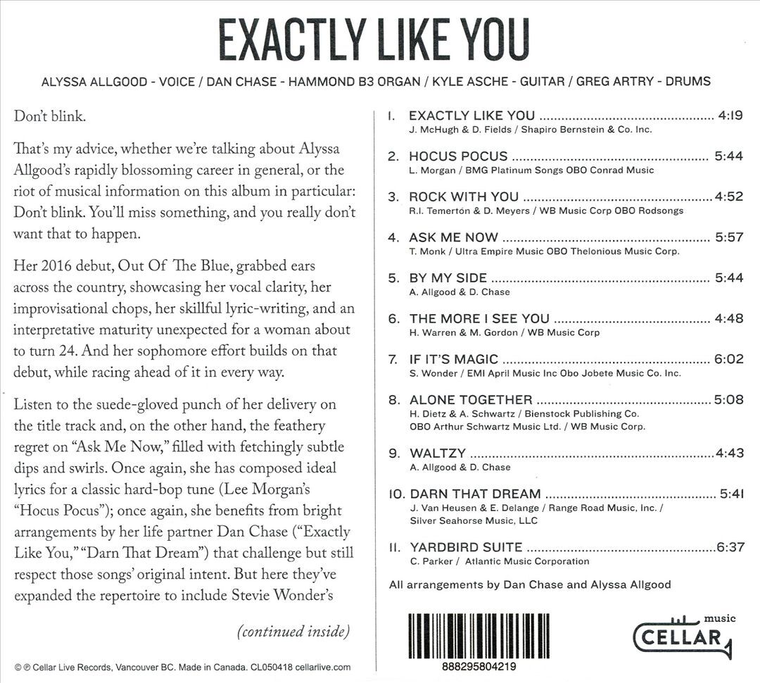 Allgood, Alyssa - Exactly Like You (2018 CD)