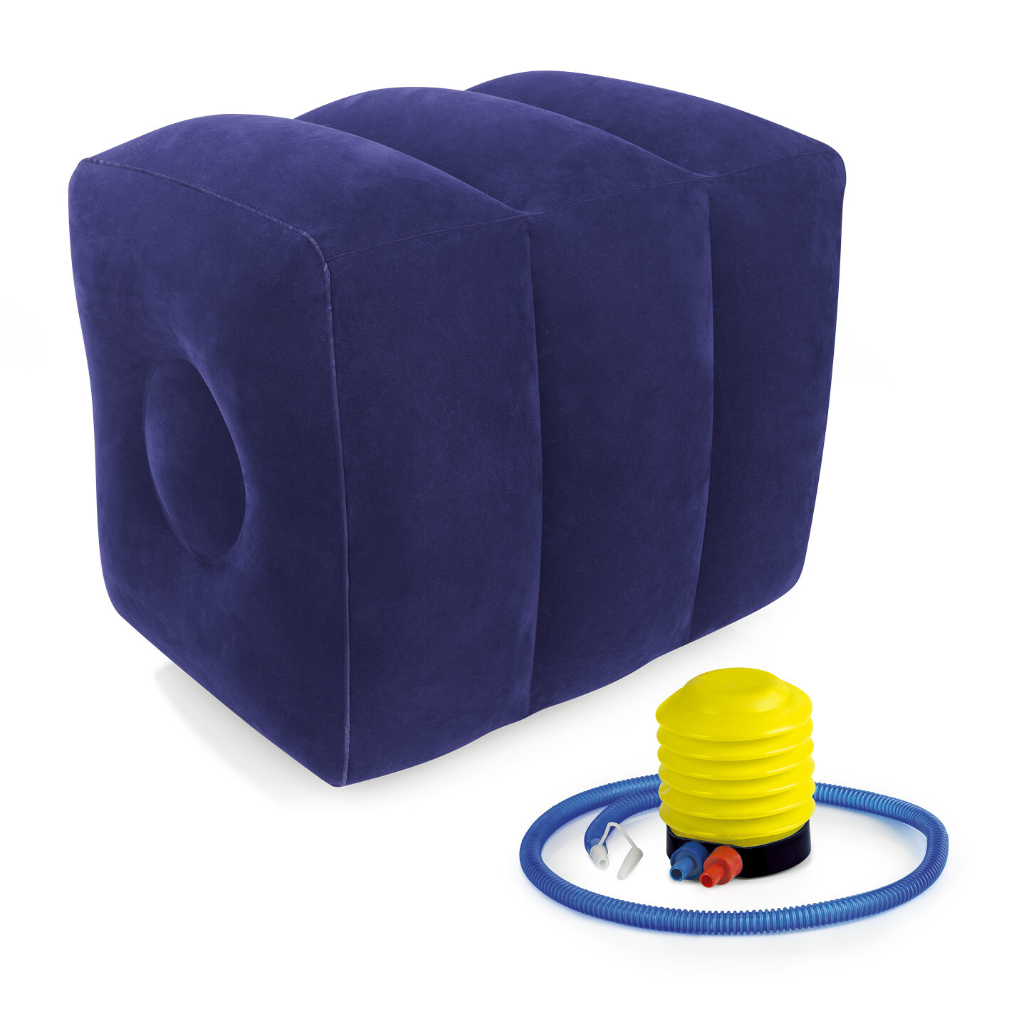 Bandscheibenwürfel Stufenbett Stufenlagerung Würfel Beinablage aufblasbar Blau