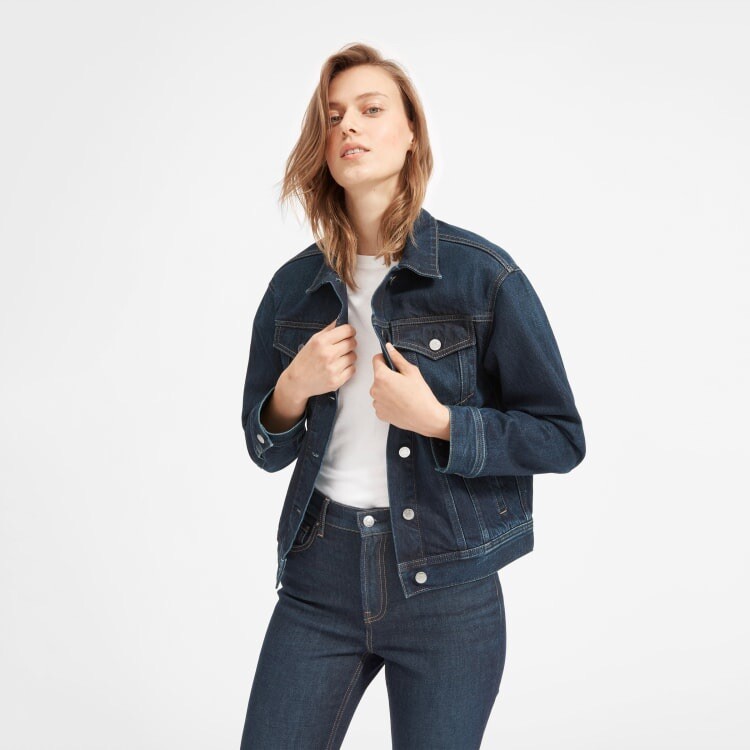 Everlane The Denim Jacket Dark Wash 100% Cotton Size XS