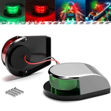 12V Marine Boat Bow Lights Port & Starboard - Red Green LED Navigation Lights